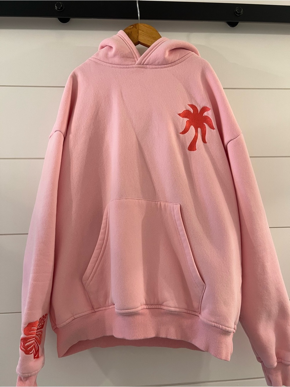 Pink Palm Puff Everything Comes in Waves PINK Hoody XXS (EUC) - Picture 2 of 9